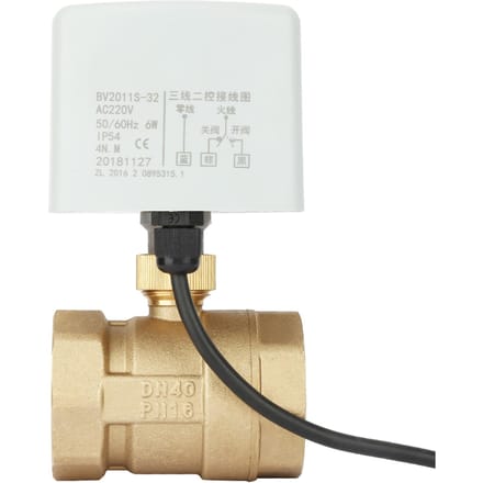 AC220V DN40 1 1 2 2-weg 3-draads messing elektrische gemotoriseerde kogelkraan zwart