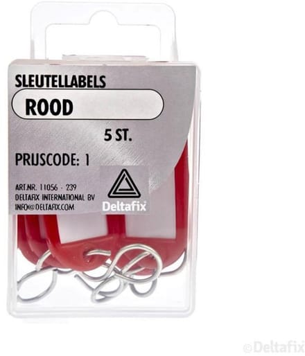 Deltafix sleutel toebehoren sleutellabels rood rood 5 st.