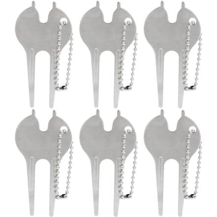 6 Stuks Golf Green Divot Tool Draagbare Zinklegering Gazon Reparatie Vork Bal Marker Accessoire white