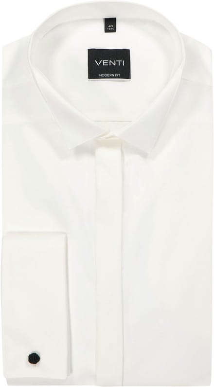 VENTI modern fit smoking overhemd - popeline - beige - Strijkvrij - Boordmaat: 40 (EU maat: M)