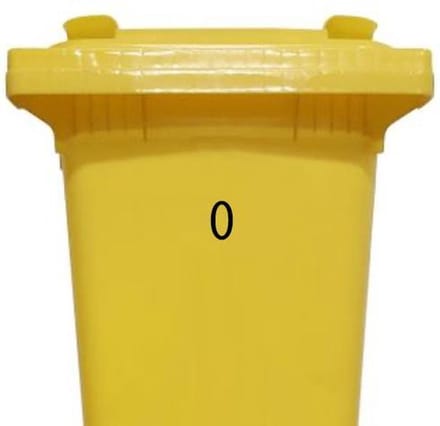 Cijfersticker – nummer 0 - zwart - 10 cm - klikosticker - containersticker - brievenbussticker