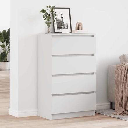 vidaXL - Dressoir - 60x35x98,5 - cm - bewerkt - hout - wit