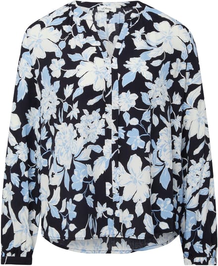 s.Oliver - female - Soepel vallende viscose blouse met all-over print