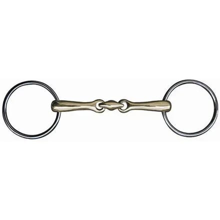 Mors dubbele brisuren voor paard in maillechort HKM 14 mm