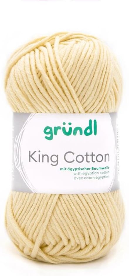 Gründl Wolle King Cotton - 10x50gram Vanille - 55% Polyester - 45% Katoen