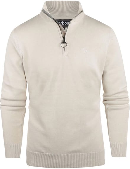 Barbour Trui Half Zip Ecru - Maat L - Heren