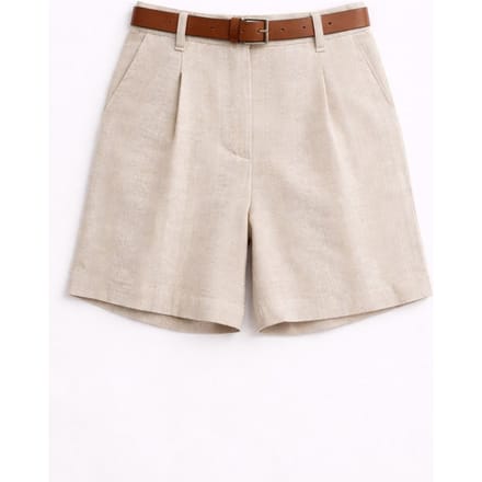Hoog Taille Wijde Pijpen Geknoopte Tailored Shorts