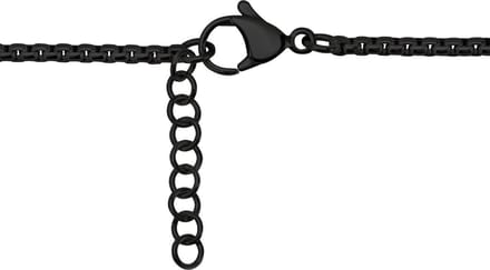 Quiges RVS Halsketting Ankerketting Zwart 42cm (+4cm verstelbaar) - EPK100