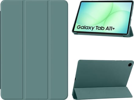 Arara Hoes Geschikt voor Samsung Galaxy Tab A11 Plus - Tri-Fold bookcase met auto/wake functie - Pine Groen