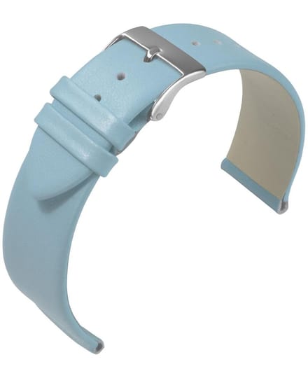 EULIT horlogeband - leer - 18 mm - blauw - metalen gesp