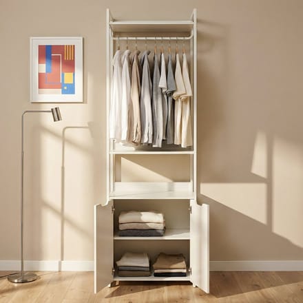 Kledingrek Jässaatka met 2 deuren 200x61x40 cm grijs [en.casa]