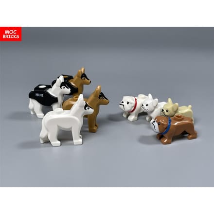 MOC Bakstenen Kleine Hond Serie Chihuahua Franse Bulldog Poedel Gemonteerd Bouwstenen Kinderspeelgoed Poppetje