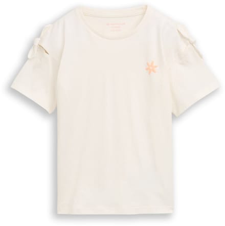 Tom Tailor - Oversized T-shirt met strikdetail - Maat 92/98 - Wool White