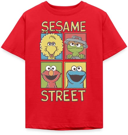 Sesamstraat Bibo Oscar Elmo Koekiemonster T-Shirt Kinderen