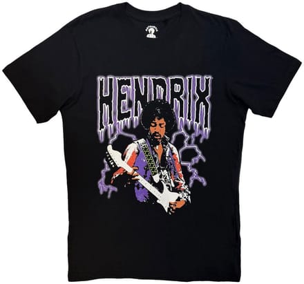 Jimi Hendrix - Lightning Heren Tshirt - S - Zwart
