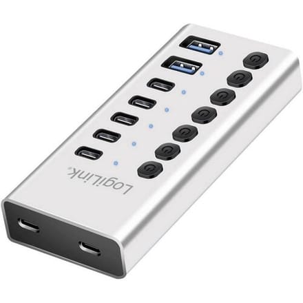 LogiLink UA0447 UA0447 USB-hub 5 + 2 poorten USB-A, USB-C USB 3.2 Gen1 5 GBit/s Aluminium