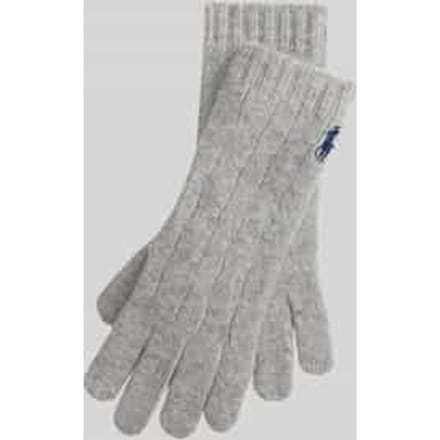 Handschoenen van wolmix met gestikt logo