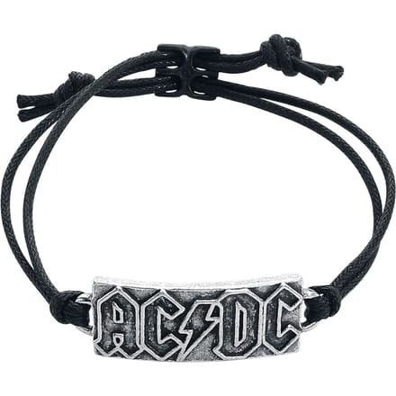 Alchemy AC/DC - Lightning Logo Polsband - Zilverkleurig/Zwart