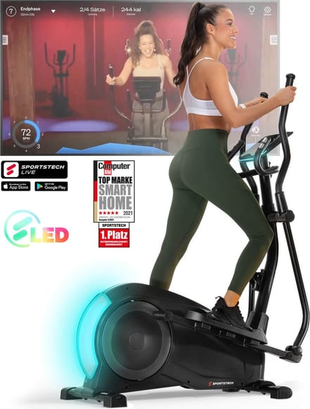 Sportstech CX700 Crosstrainer – 24 Niveaus – LED Display – Stil