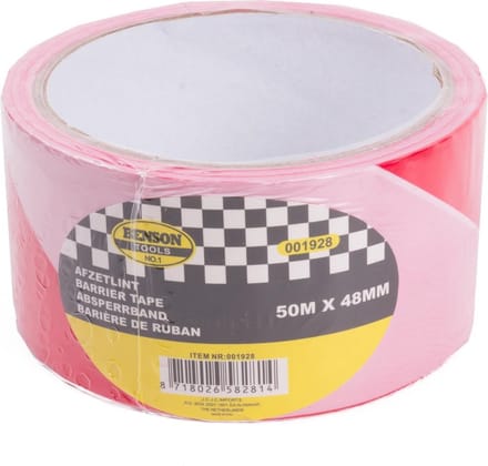 Benson Robuust afzetlint - 48 mm breed - 50 meter lang - Rood en wit