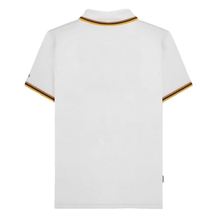 Lambretta Heren SS25 Drievoudig Getipt Polo Shirt (Wit/Goud)