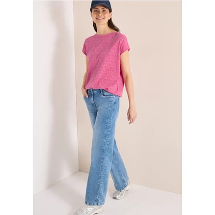Shirt in burnout look met boothals