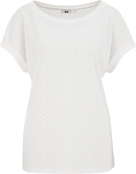 WE Fashion Dames T-shirt met opengewerkte structuur