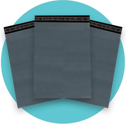 Set van 500 Sterke, Waterdichte Verzendtassen Grijs 12 x 40,6 cm