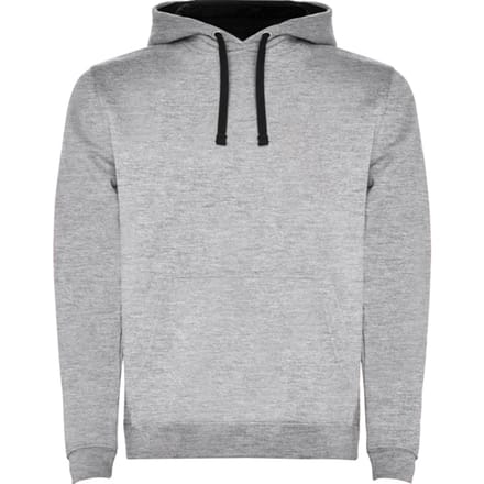 Roly Heren Urban Hooded Sweatshirt (Heide Grijs/Zwart)