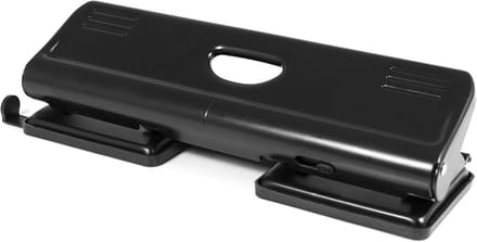 8040285 Premium 4-voudige perforator met aanslagrail voor 22 vellen, zwart