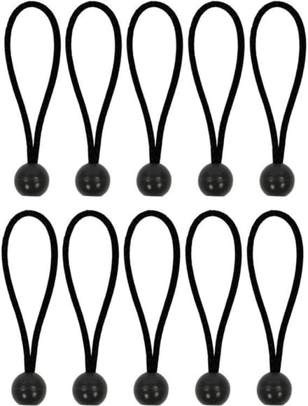 ProPlus Set van 10 Tentspanners 15 cm – Voor tentzeil partytent en spankoord – Met kunststof bal – Zwart