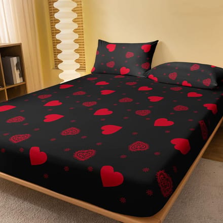 Couvre-lit sablé imprimé simple mode amour quatre saisons maison chambre hôtel Pillowcase*2 rouge