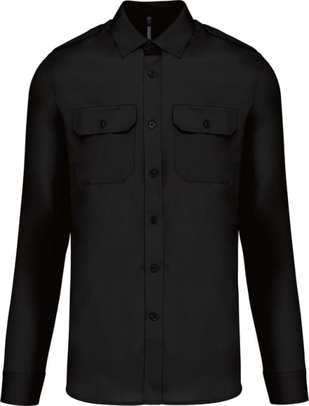 Kariban Herenpilootoverhemd lange mouwen K505 - Black - M