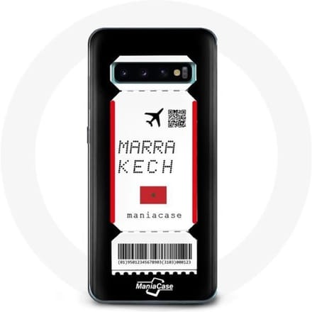 Coque pour Samsung Galaxy S10 Plus Billet d'avion Marrakech Maroc