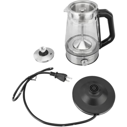 Elektrische waterkoker, automatisch, stoomsproeiend, geïsoleerd, elektrisch theezetapparaat, 1,2 liter L gray