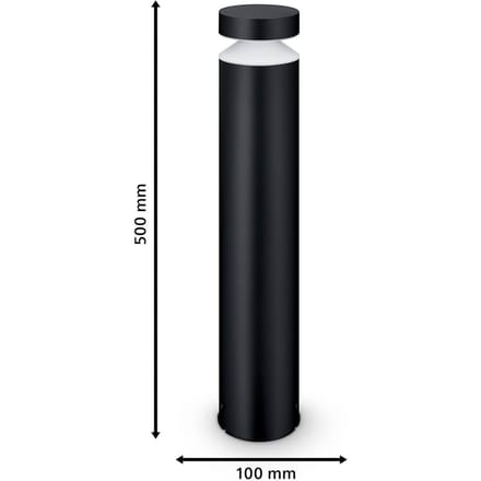 Philips Laven sokkellamp - zwart - geïntegreerde LED