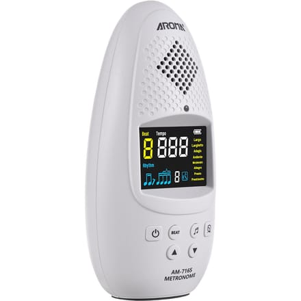 MÉTRONOME ÉLECTRONIQUE AROMA Léger Rechargeable Écran Couleur Métronome Vocal pour Mini Piano blanc