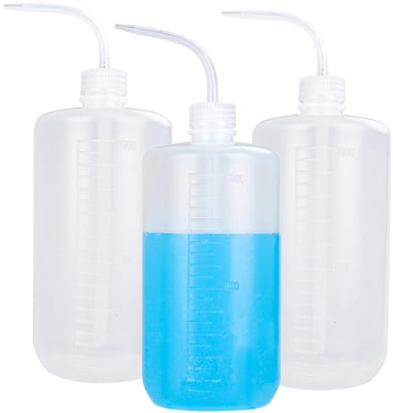 Dailygoods- Spuitfles 1000 ml - Set van 3 - Laboratoriumfles - Knijpfles - Waterdicht - Flexibel - Antilek met lange tuit - Sproeifles