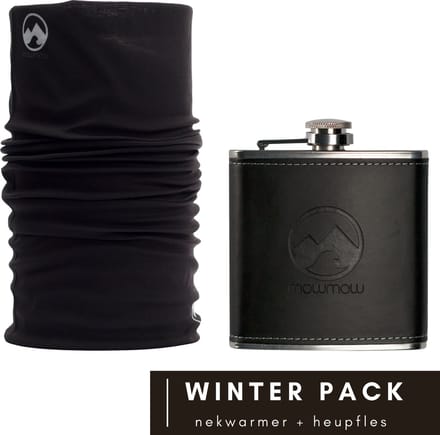 MowMow heupfles + nekwarmer voordeelpack | zwart PU