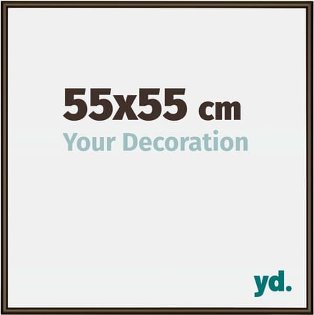 Your Decoration - Fotolijst 55x55 cm - Aluminium - Walnoot Structuur - New York
