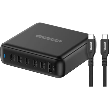 Sitecom 200W GaN Power Delivery Oplader + Sitecom USB-C naar USB-C Kabel 2m