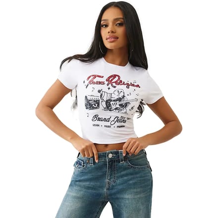 T-shirt dames True Religion Crystal Buddha
