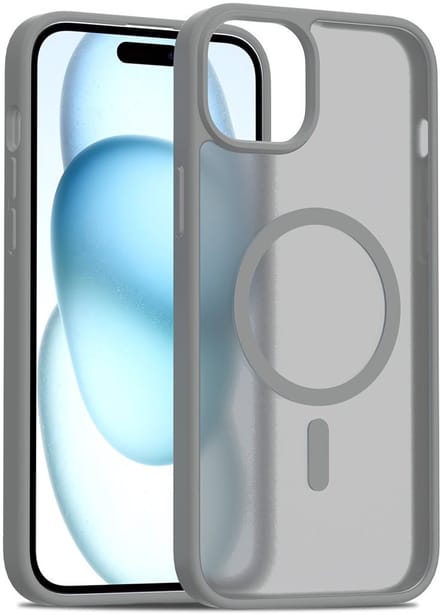 Solidenz Hoesje - Geschikt voor iPhone 15 Plus - FrostMag Backcover geschikt voor MagSafe - Titanium