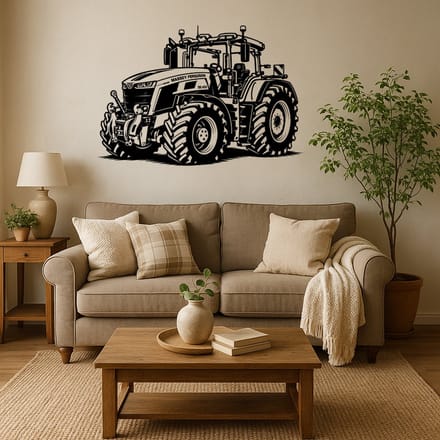 BR2Laser Massey Ferguson 9s – Wanddecoratie – Lasergesneden Hout – Tractor kunst – 55 cm Breed