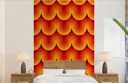 Behang - Fotobehang Design - Retro - Rood - Abstract - Breedte 190 cm x hoogte 300 cm