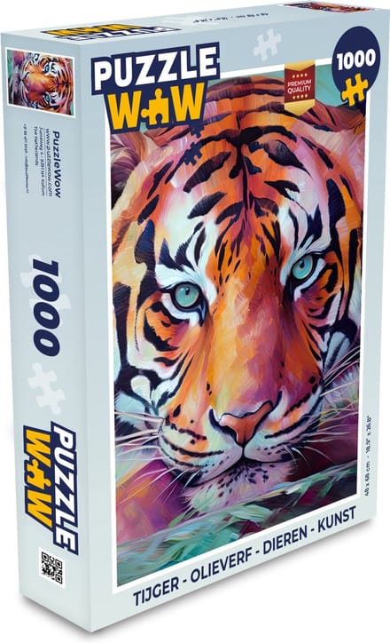 Puzzel Tijger - Olieverf - Dieren - Kunst - Legpuzzel - Puzzel 1000 stukjes volwassenen