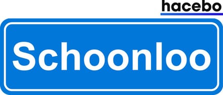 Hacebo - Plaatsnaam Sticker - 29x10 CM - Schoonloo sticker - Verkeersborden sticker - grappige cadeaus - Schoonloo