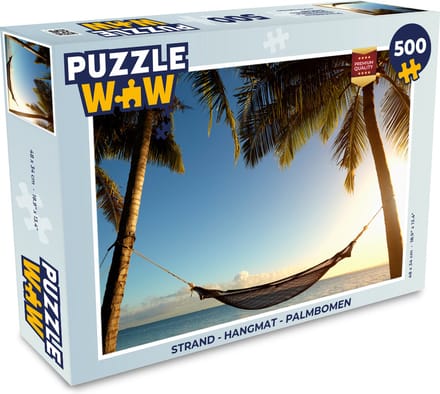 Puzzel Strand - Hangmat - Palmbomen - Legpuzzel - Puzzel 500 stukjes