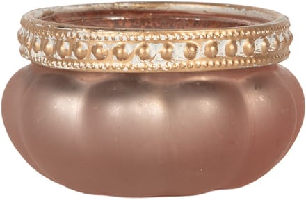 Clayre & Eef Waxinelichthouder Ø 6x4 cm Roze Glas