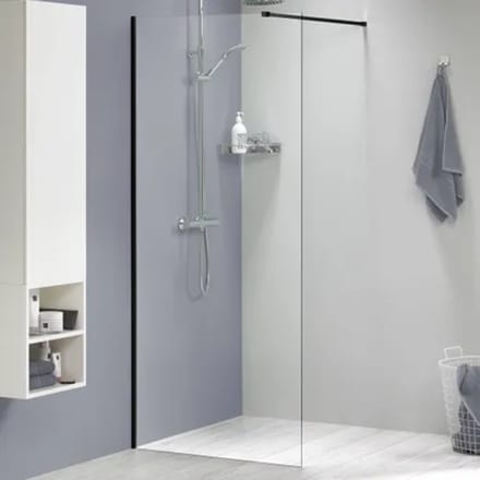 Sealskin Inloopdouche Mix&match 88x200cm - Mat Zwart Profiel - 8 Mm Helder Glas